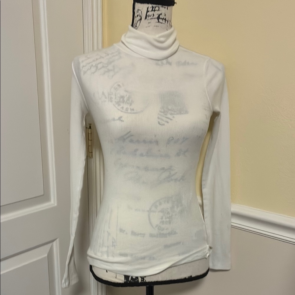 BP Women's White Turtleneck Top